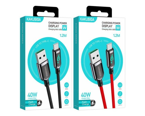 Кабель USB-Type-C KSC-599 Kakusiga Save Series 1.2м 40W з дисплеєм