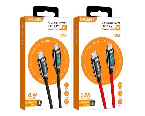 Кабель Type-C-Lightning(Apple) KAKU KSC-599 Save Series 1.2м 20W з дисплеєм