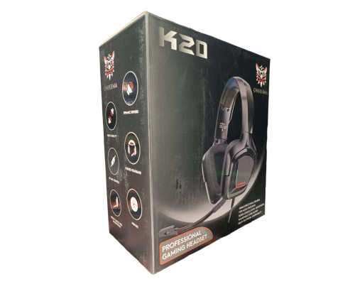 Навушники накладні провідні K20 RGB з мікрофоном