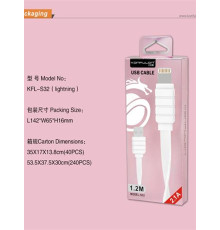 Кабель USB-MicroUSB S31 Konfulon локшина 1.2м 2.1А