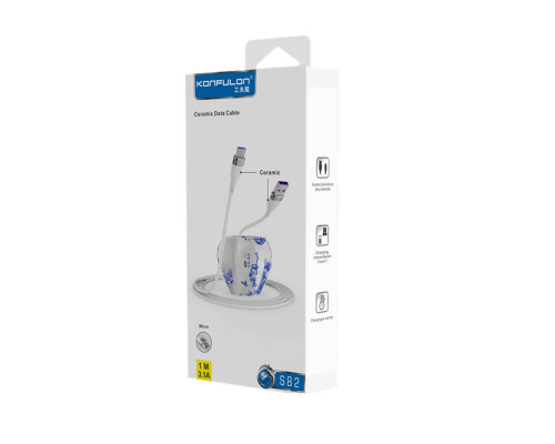 Кабель USB-MicroUSB S82 1м 3.1A Ceramic