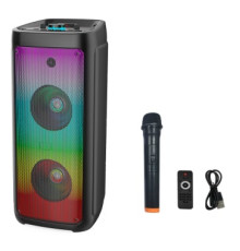 Акустична система ZQS8215 (8"х2) (20Wx2) (Бездротовий мікрофон) (6000mAh) (Пульт)