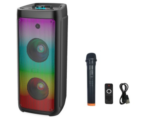Акустична система ZQS8215 (8"х2) (20Wx2) (Бездротовий мікрофон) (6000mAh) (Пульт)
