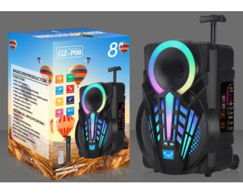Акустична система NDR-P08 (8"x1) (10W) (Дротовий мікрофон) (2400mAh) (Пульт)