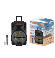 Акустична система MD5-15 (15"x1) (40W) (Бездротовий мікрофон) (3000mAh) (Пульт)