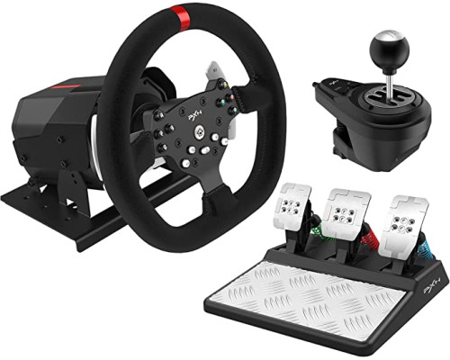 Кермо ігрове PXN V10 Gaming Racing PC/PS3/PS4/XO/SWITCH 3 педалі (270°/900°)
