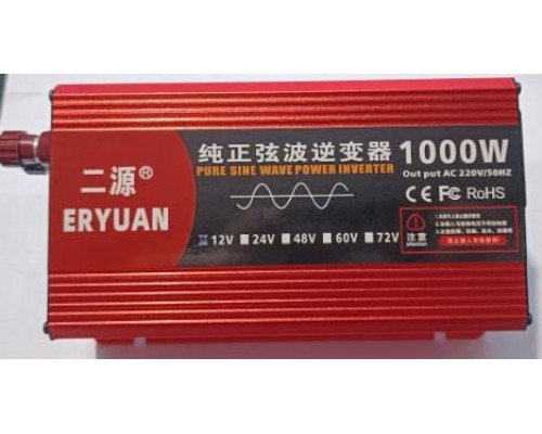 Перетворювач напруги з 12V→220V 1000W ЧИСТИЙ СИНУС LCD