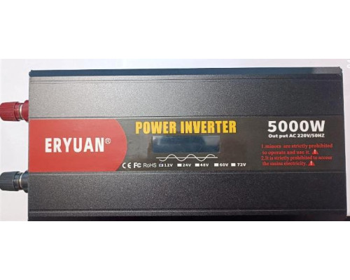 Перетворювач напруги з 12V→220V 5000W ЧИСТИЙ СИНУС LCD