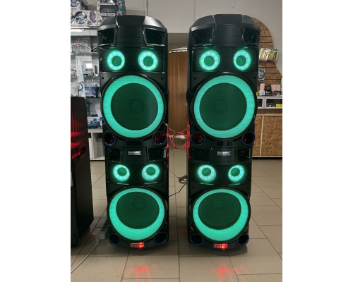 Комплект потужної парної акустики Temeisheng TMS-21 (USB/FM/Bluetooth) + 2 радіомікрофони DJпульт