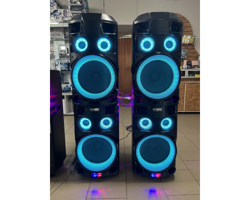 Комплект потужної парної акустики Temeisheng TMS-21 (USB/FM/Bluetooth) + 2 радіомікрофони DJпульт