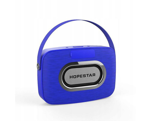 Бездротова акумуляторна колонка Bluetooth акустика FM MP3 AUX USB Hopestar H35 синя