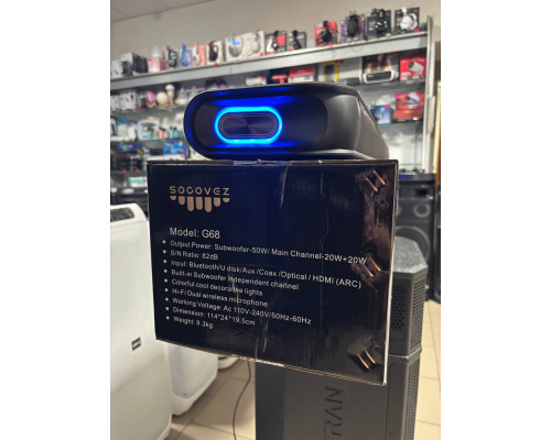 Саундбар з караоке Socovez G68 — 120W, 2 бездротові мікрофони