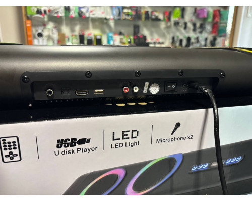 Саундбар з караоке Socovez G68 — 120W, 2 бездротові мікрофони