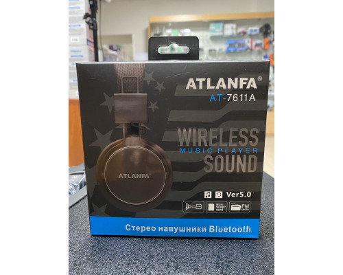 Бездротові Bluetooth навушники Atlanfa AT-7611 c MP3 плеєр, FM радіо приймачем та мікрофоном