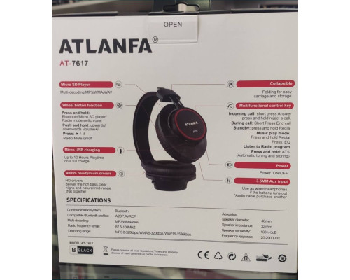 Бездротові стерео навушники Atlanfa AT-7617 з MP3